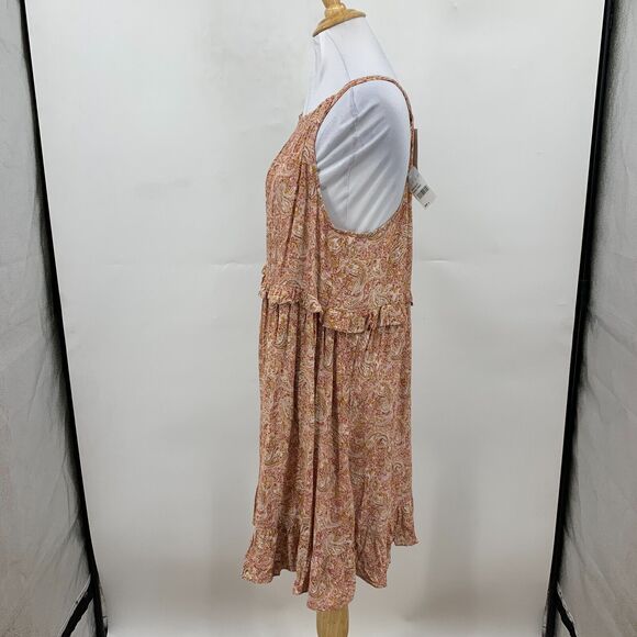 Lush Dress Womens L Large Rayon Paisley Print Sleeveless Smocked Halter Tie Neck - Picture 4 of 13